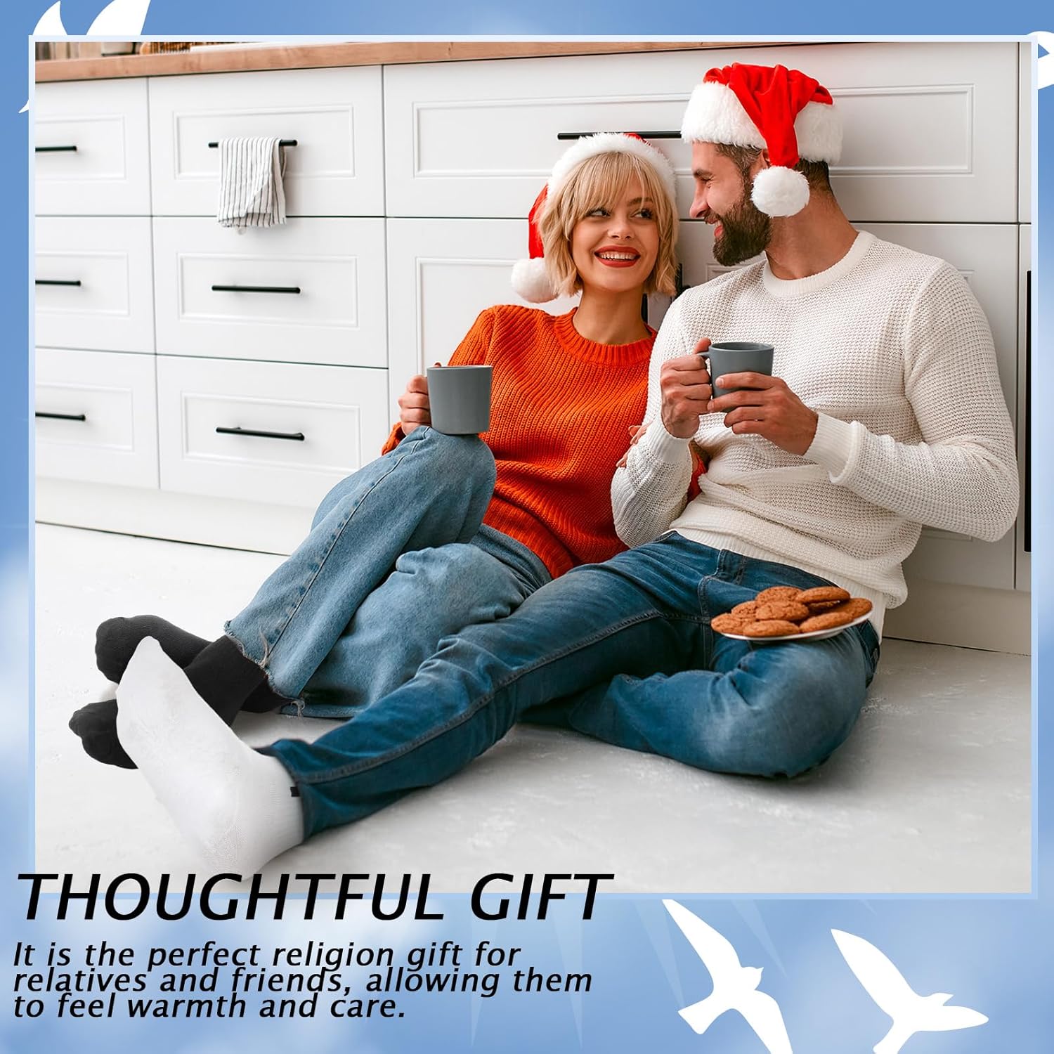 Christian Cross Socks Bulk Inspirational Religious Crew Socks with Bible Verse for Men Youth Catholic Saint God - Image 5