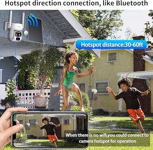 Miniatura 9 de Cámaras para seguridad en el hogar inalámbrica solar al aire libre, cámara de seguridad Alexa exterior, cámara WiFi exterior de 360 PTZ, lente dual