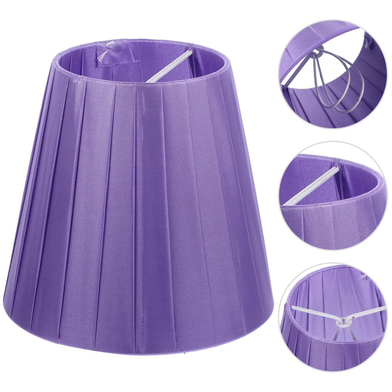 Mikikit Small Clip-on Drum Lampshade Set of 2 with Fabric and Metal Base 5.51X10.24X5.12In Replacement Lampshades for Wall and Table Lamps Bedroom Living Room Lighting - Image 4
