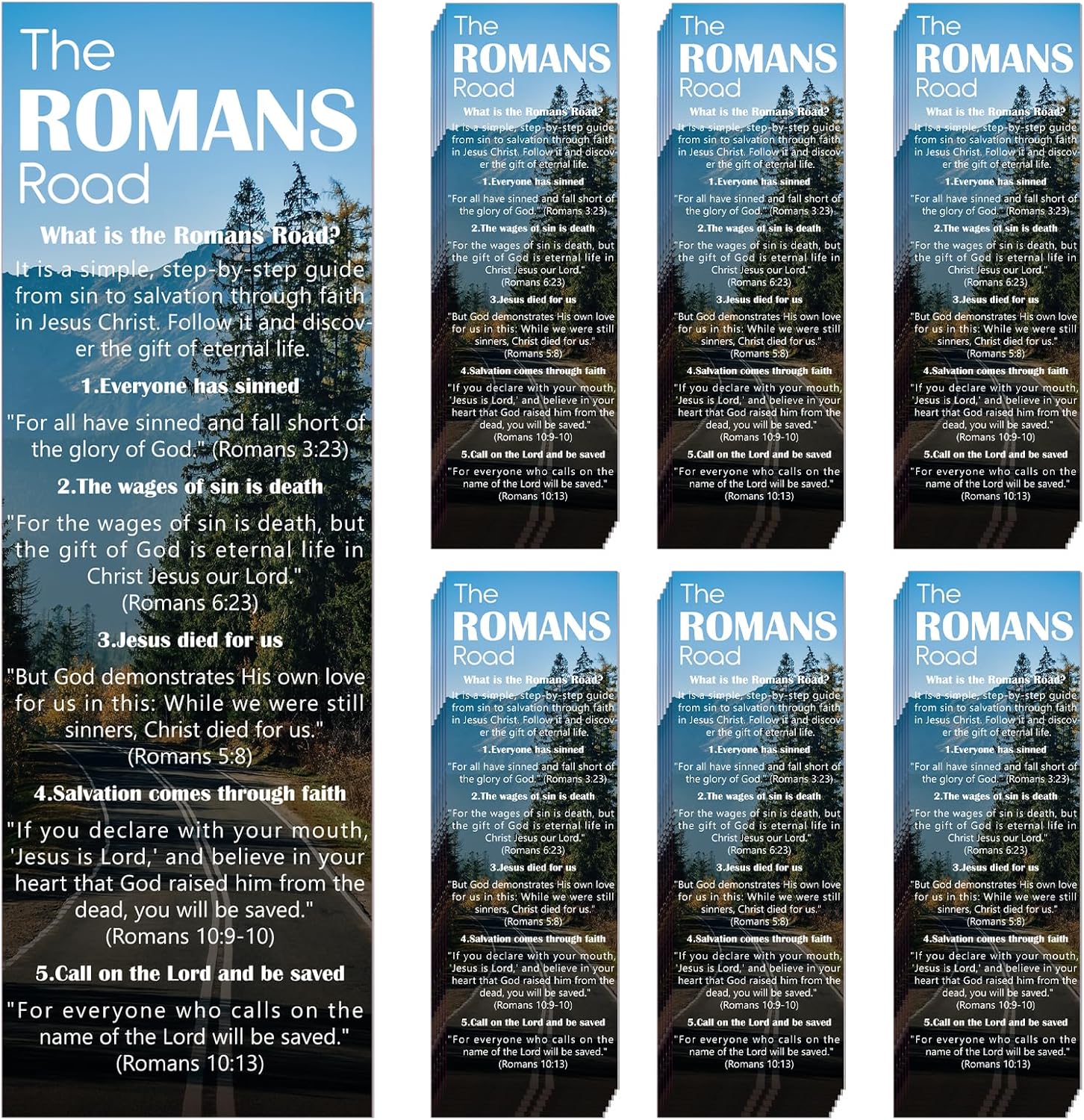 Amazon.com : The Romans Road to Salvation Bookmarks - Cosmisun 100 Pcs ...