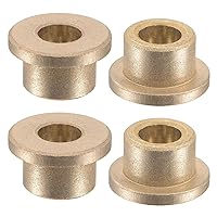 Vista 11 de uxcell Flange Sleeve Bearings 4mm Bore 8mm OD 4mm Length 12mm Flange Dia 2mm Flange Thickness Sintered Bronze Self-Lubricating Bushing 4pcs