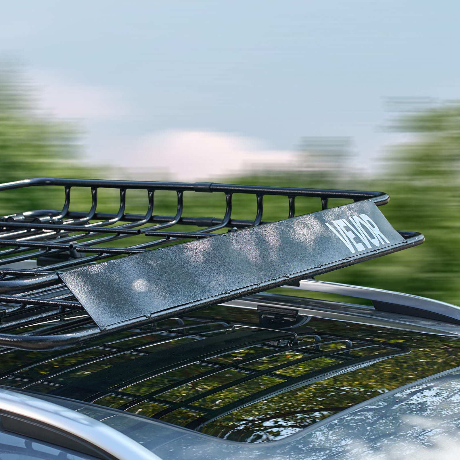 VEVOR Dachgepäckträgerkorb Autodachkorb (1095 x 1270 x 105 mm) universeller Dachgepäckträger aus rostfreiem legiertem Stahl mit 68 kg Max. Tragkraft, Autodach-Gepäckträger für SUV LKW