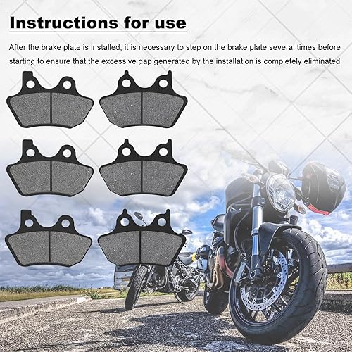 Miniatura 7 de Pastillas de Freno Delantero y Trasero para Harley FLHTCU-I Electra Glide Ultra ClassicFLHRCi Road King ClassicTouring FLHT 2000-2007 Dyna FXDLi