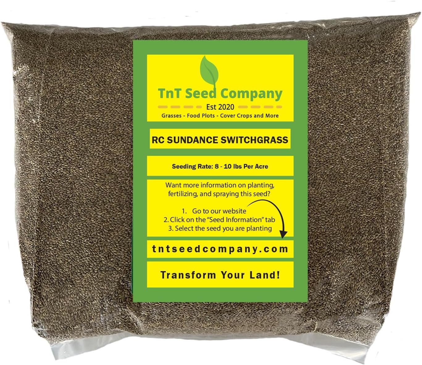 RC Sundance Switchgrass Native Grass Seed, Grows up to 7+ ft Tall, Perfect for Screens or Bedding Areas, Variety Suited for Midwest, Seeds 1/2 Acre