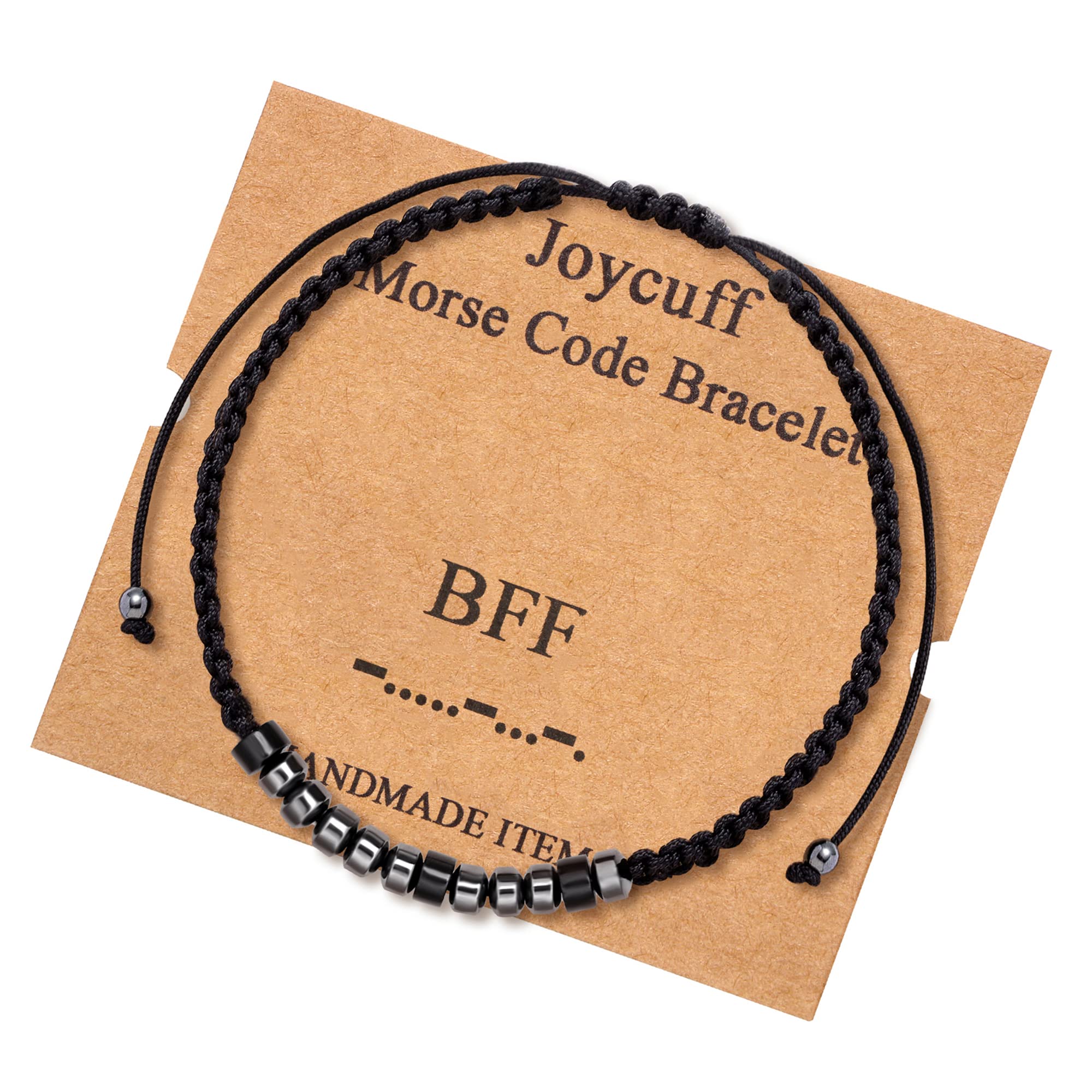 JoycuFF Inspirational 𝗠𝗼𝗿𝘀𝗲 𝗖𝗼𝗱𝗲 𝗕𝗿𝗮𝗰𝗲𝗹𝗲𝘁𝘀 𝗳𝗼𝗿 𝗪𝗼𝗺𝗲𝗻 Men Secret Message Obsidian Beads 𝗛𝗮𝗻𝗱𝗺𝗮𝗱𝗲 Woven Jewelry 𝗕𝗶𝗿𝘁𝗵𝗱𝗮𝘆 Gifts for Her
