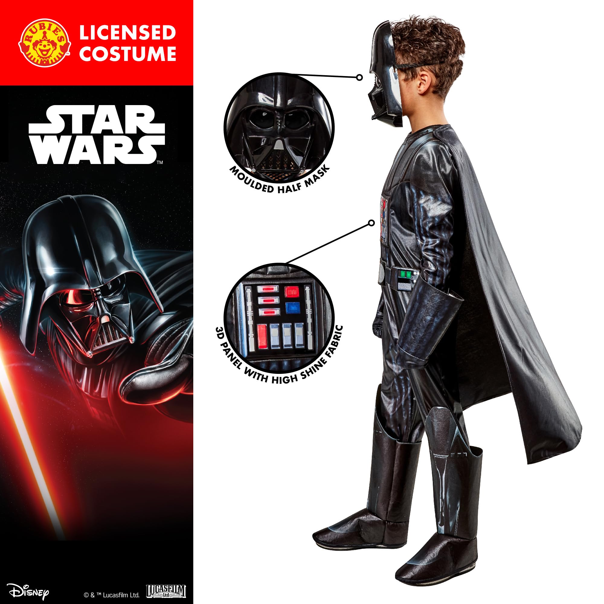 Rubie's Official Darth Vader Premium Kostium Dziecięcy, Fantazyjna Sukienka Dla Dzieci Superhero