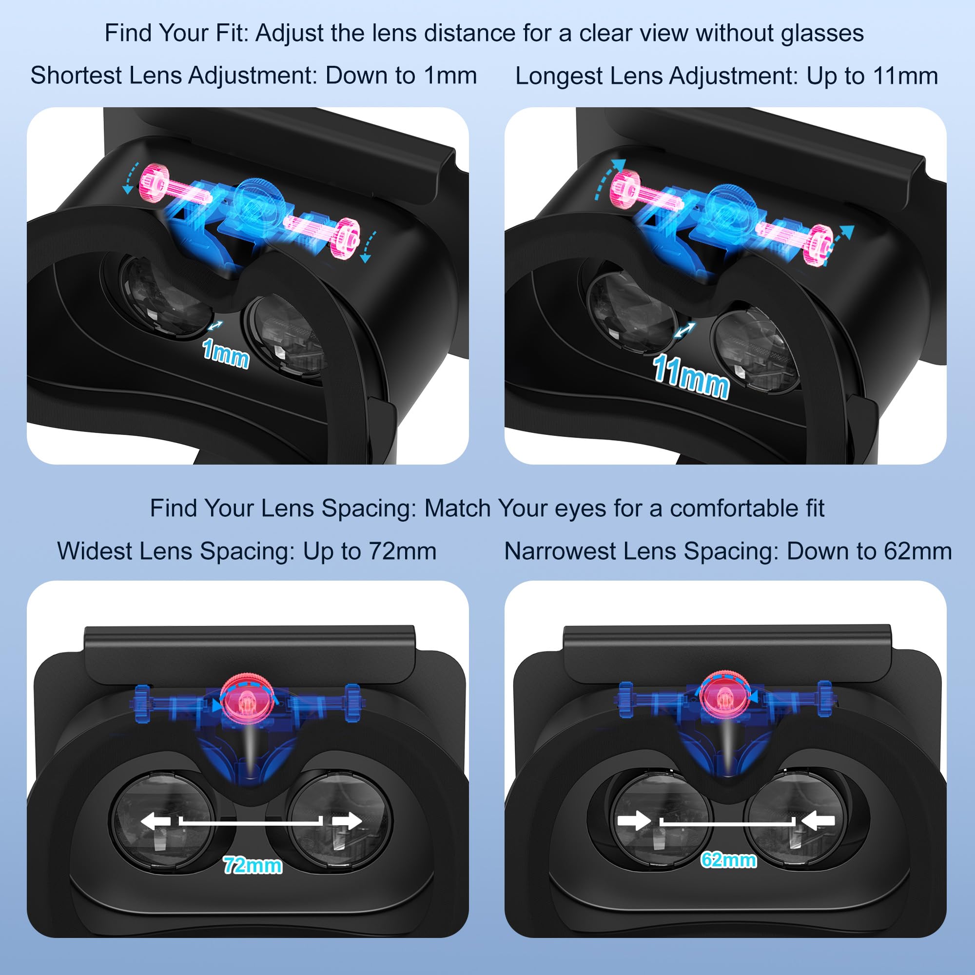 Verbessertes VR-Headset für Switch 2 2025, Switch 2 Virtual Boy VR-Spielbrille mit verstellbaren HD-Gläsern und Kopfband mit Drehknopf, Virtual Boy, Labo VR für Switch 2 Zubehör, Black