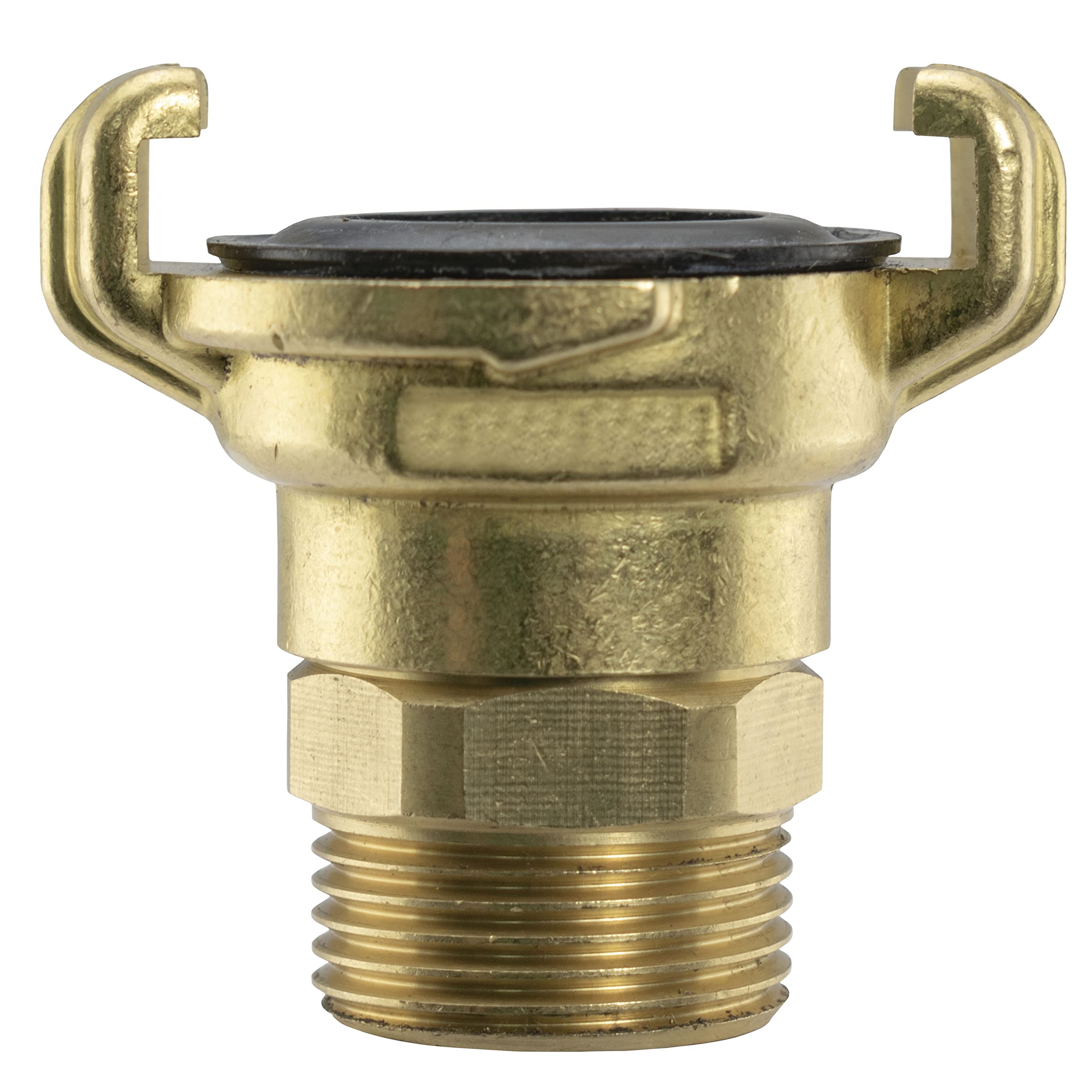 Solid Brass Hose Claw Fittings swivels Without Turning the Hose,Used by professionall Gardeners,Landscapers and Nursery Workers (3/4" bspm Male Thread)