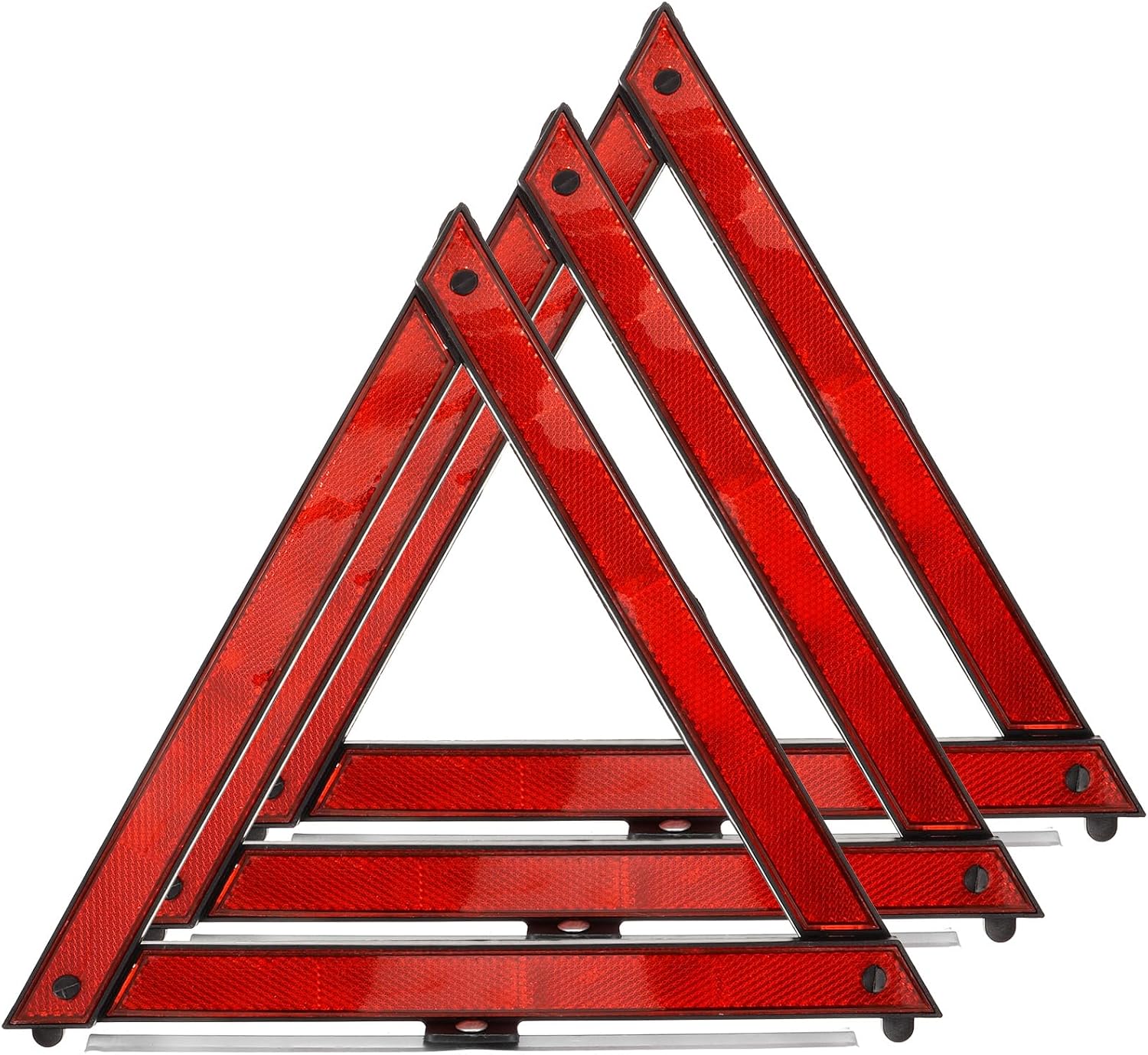 Kit 3 Triángulos de Seguridad Reflectivos Portátiles para Emergencia miniatura 1
