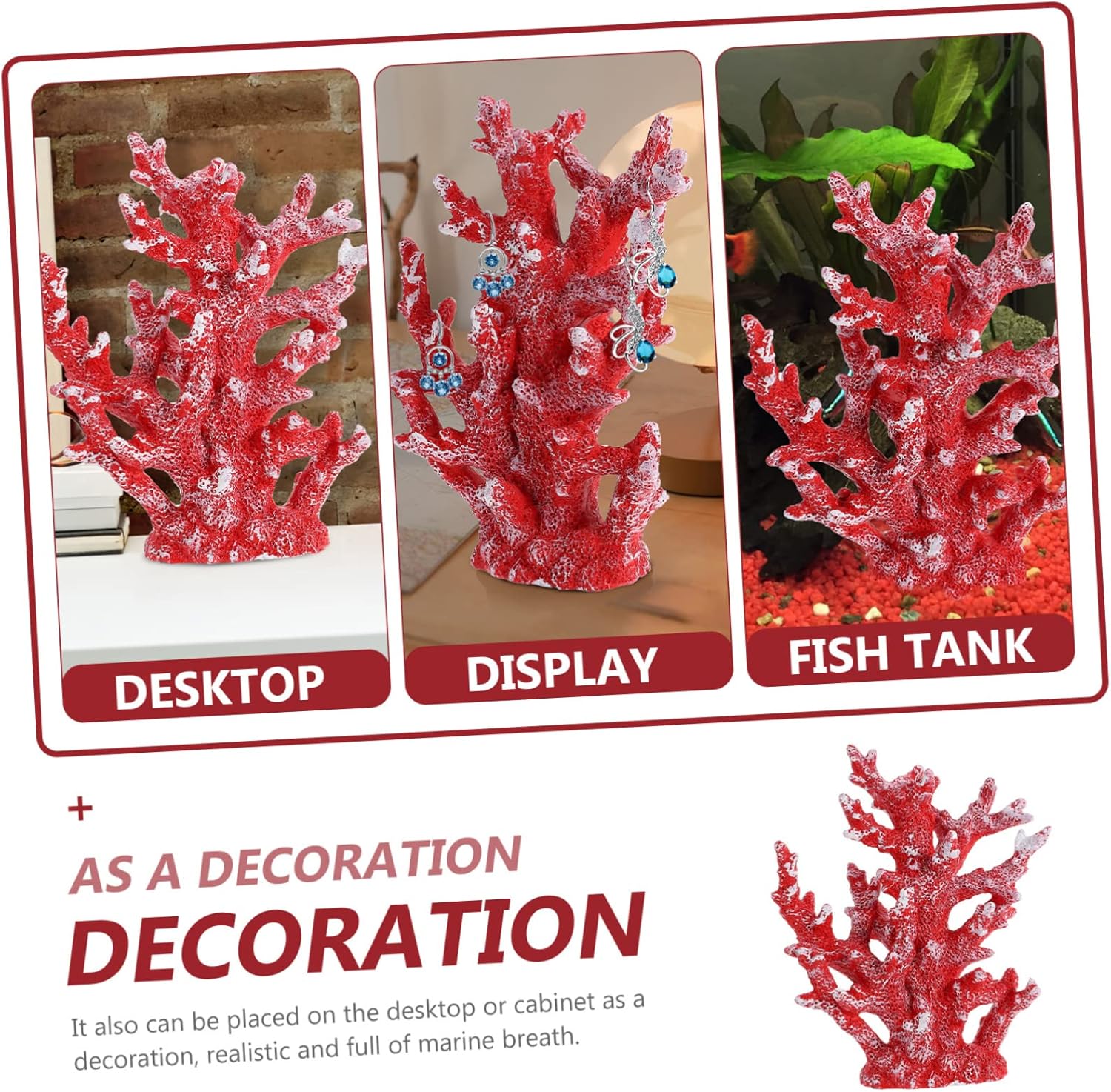 POPETPOP Artificial Plant Aquarium Adornment Coral Fish Tank Decoration Aquarium Background Decor
