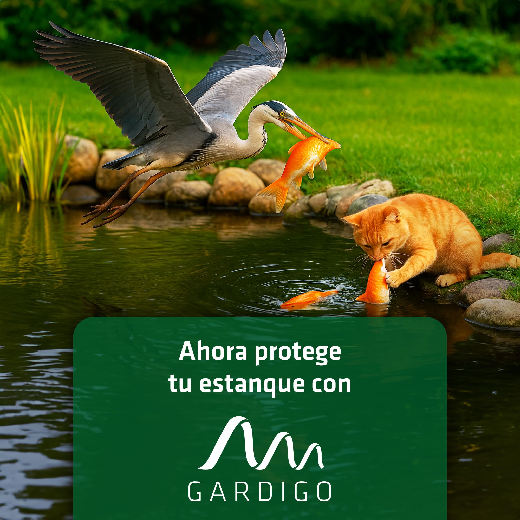 Gardigo® Malla Protectora para Estanque | Paquete con 40 Piezas | Red para Estanques Protección contra Pájaros Garzas Gorriones Gatos y Otros Animales