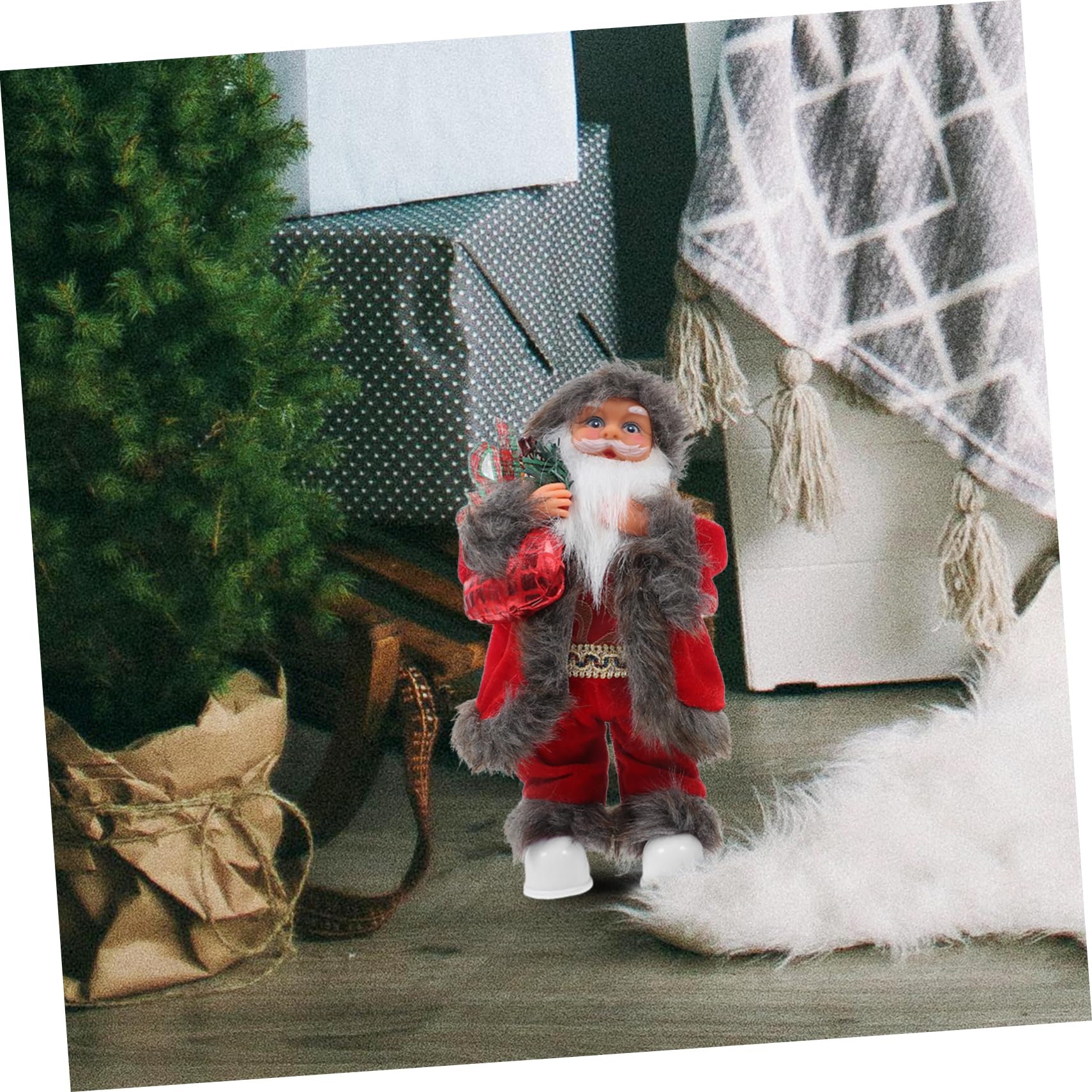 Statuina Di Babbo Natale Di Natale Elettrica in Piedi Ornamento Da Tavolo Decorazione Natalizia Per Casa