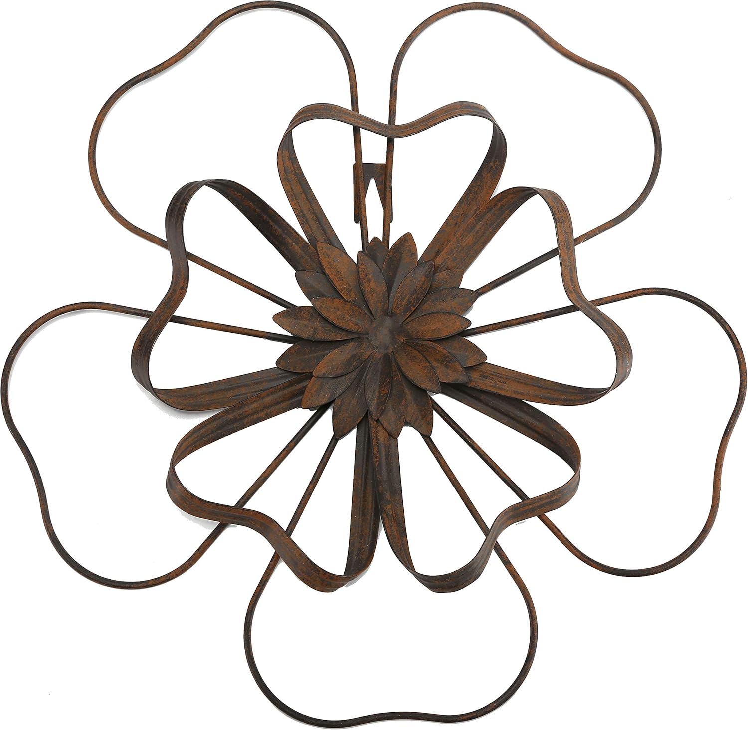 Scwhousi Metal Flower Wall Decor Outdoor Garden Wall Art Sculpture