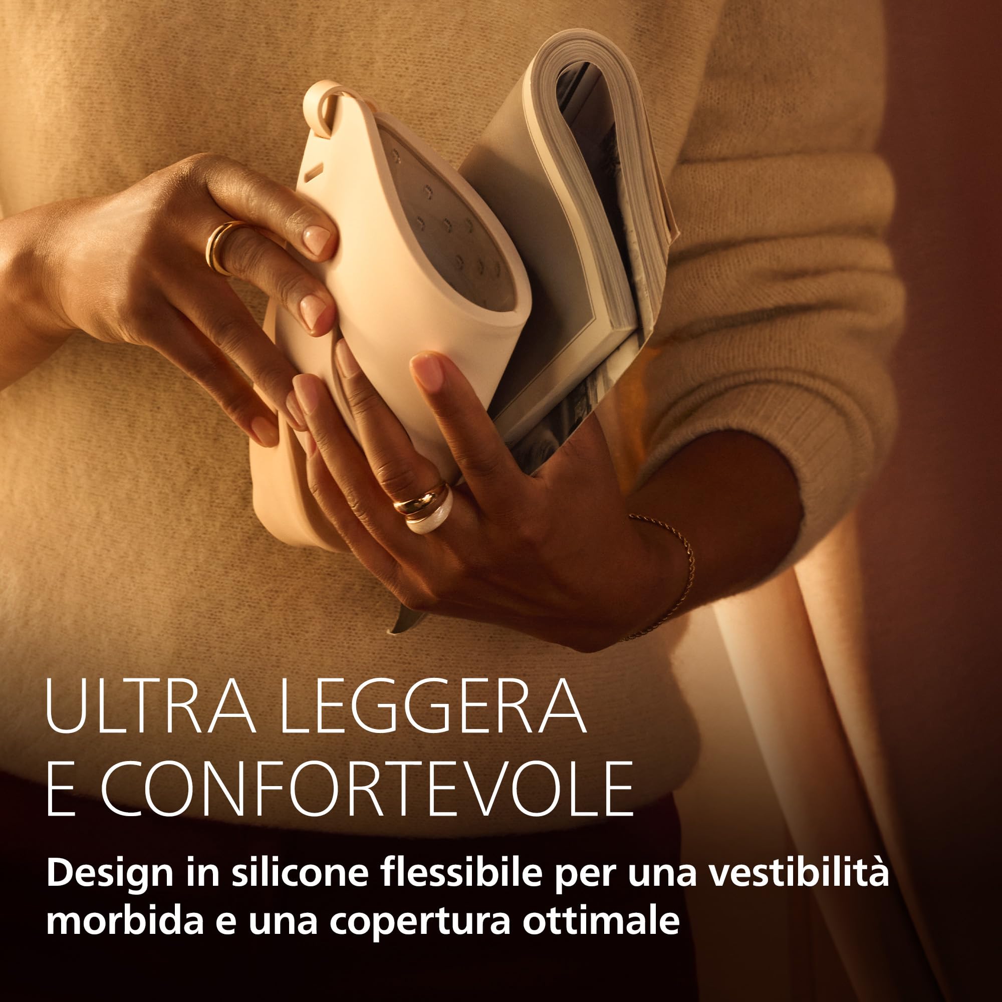 Philips ReAura Maschera facciale a LED - 3 in 1 per viso, contorno occhi e collo, 3 modalità, a luce rossa, blu e vicino infrarosso¹ clinicamente testata, flessibile, routine da 10 minuti, LTM7100/00