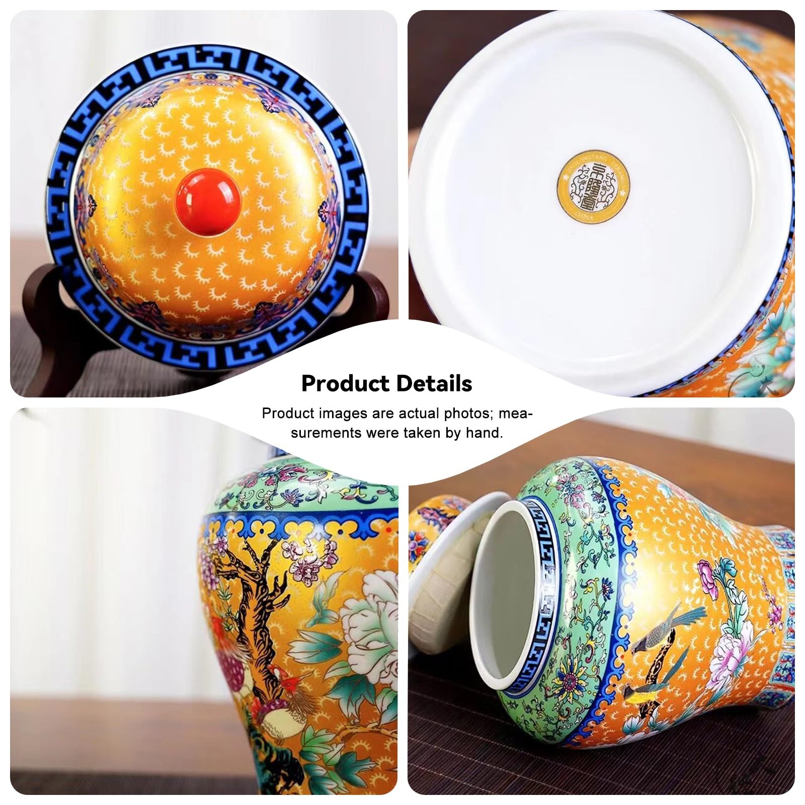 Ginger Jar Keramik Vorratsdose Chinoiserie Handbemalte Deko Dose Vintage Porzellanvase Für Wohndeko Wohnzimmer Tischdeko Geschenk