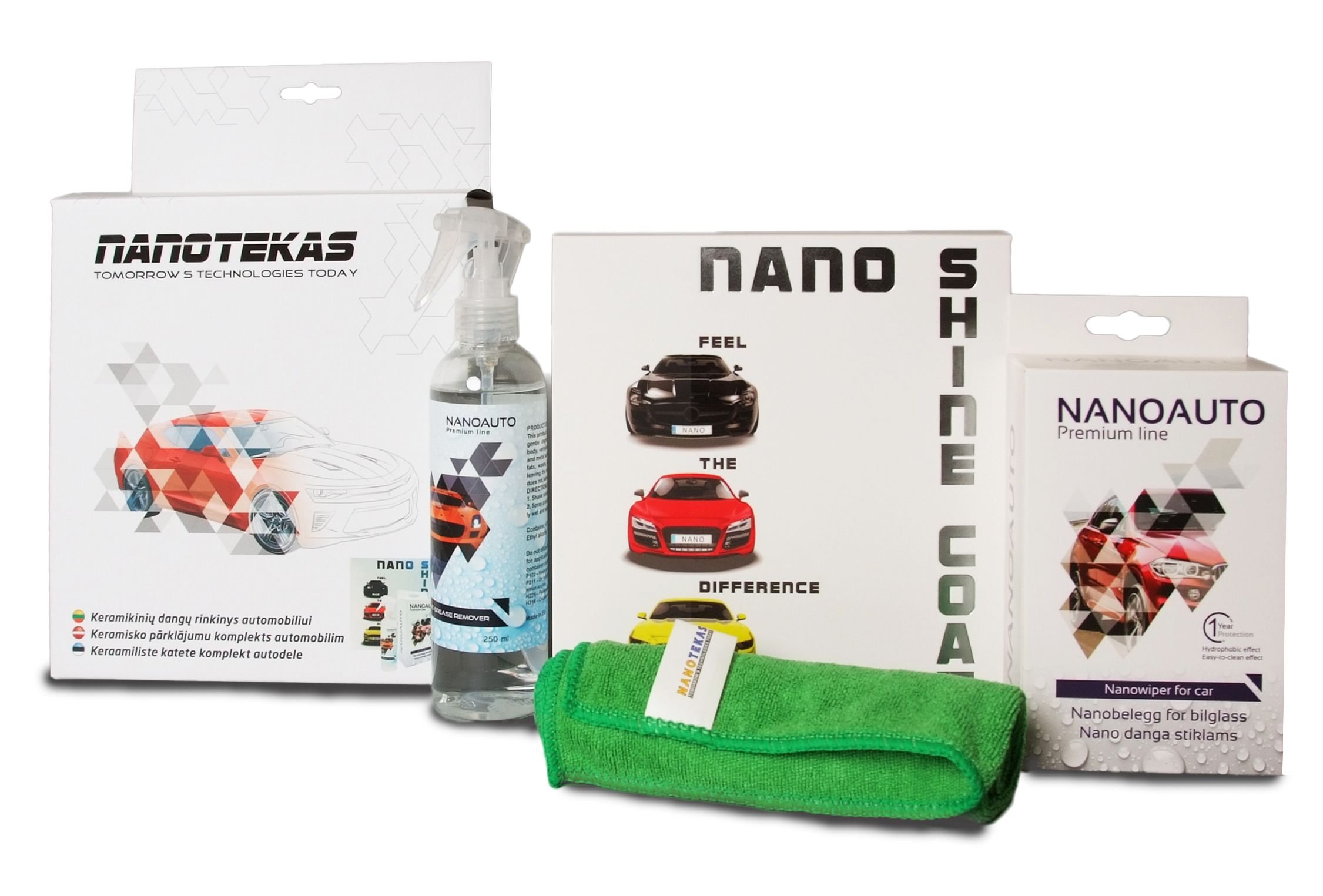 Nanotecas Keramik Coating Set - 3-teilig: Keramik Lackversiegelung, Scheibenbeschichtung, Reinigungsspray - Made in Europe