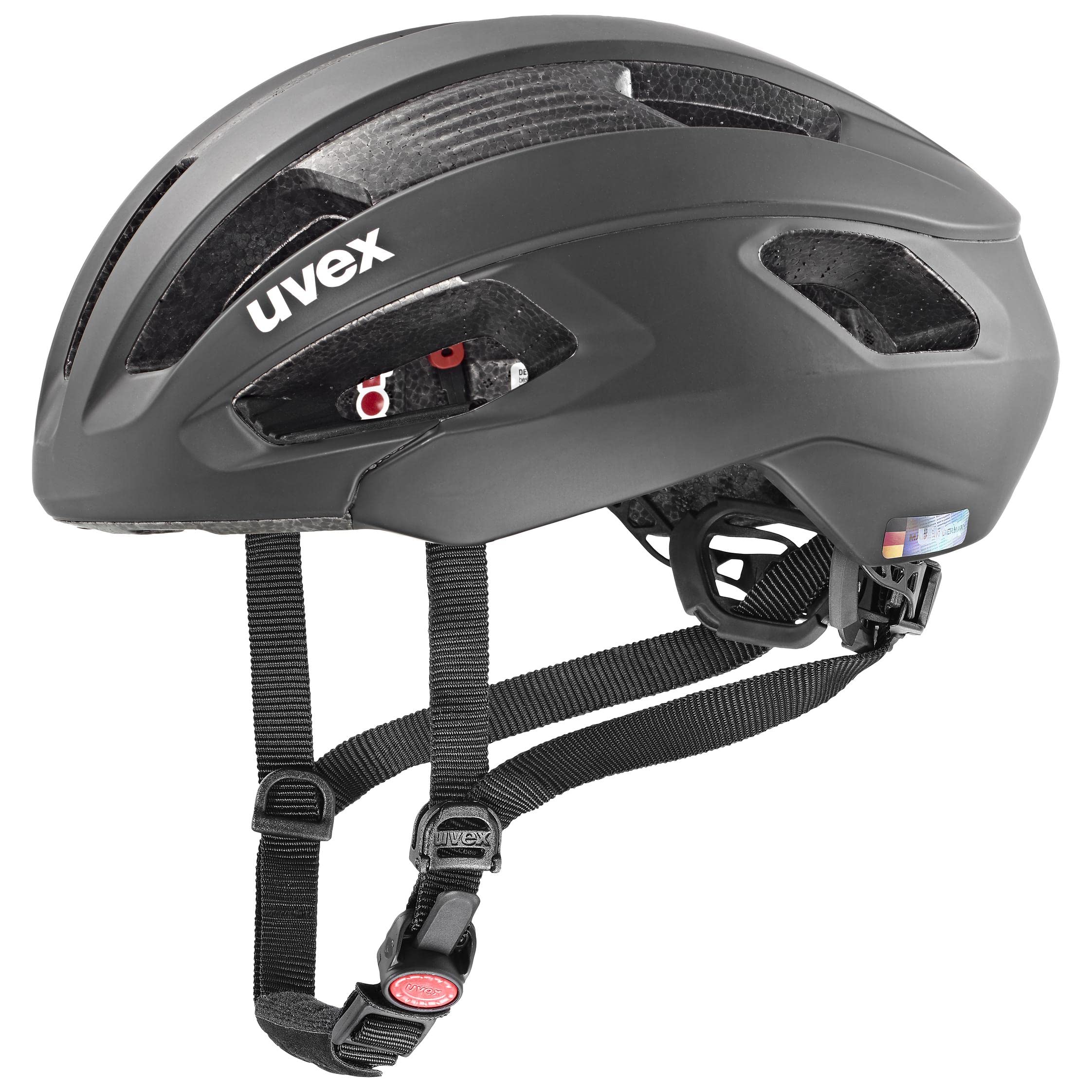 uvex Rise cc - Secure Performance Bike Helmet for Men & Women - Individual Fit - Optimized Ventilation - all Black Matt - 56-59 cm