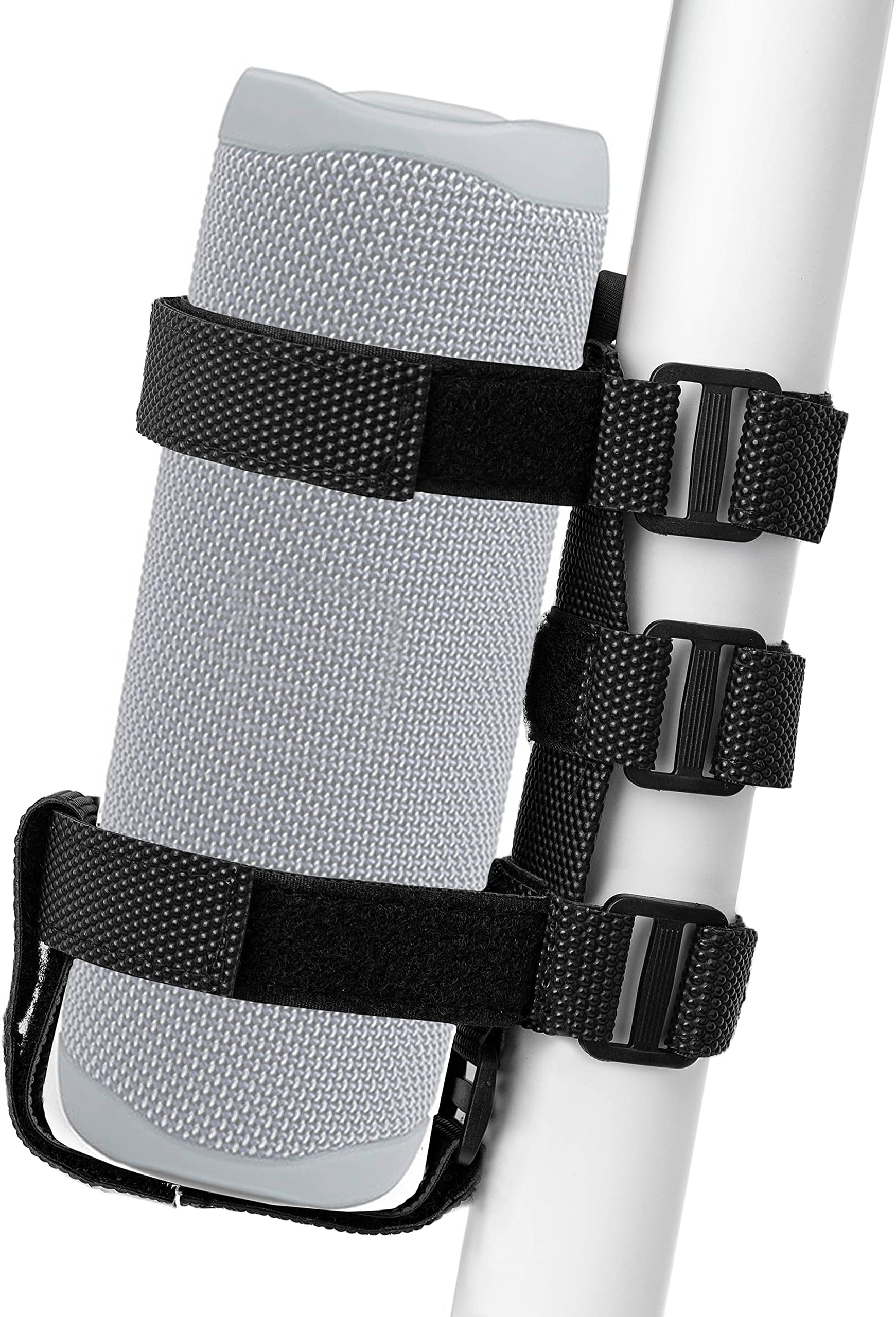 2-Strap Style Portable Boat Speaker Mount,Portable Speaker Holder for Boat Railing Frame,Waterproof Outdoor Adjustable Strap Fits Most Bluetooth Wireless Speakers Stabilizer Straps,Black