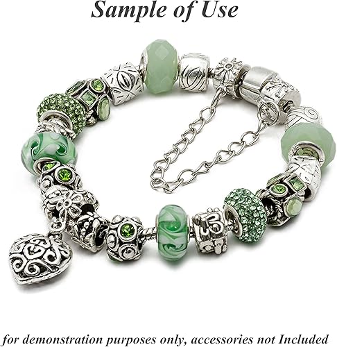 Miniatura 8 de RUBYCA Cuentas de cristal checo hechas a mano con agujero grande para pulseras europeas (5 unidades, morado, 0.433 in)