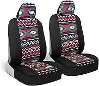 Vista 12 de BDK Fundas de asiento de coche de piel sintética con flores rosas para asientos delanteros, paquete de 2 – Patrón floral con reposacabezas a juego