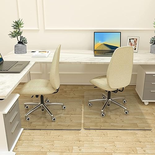 Miniatura 4 de Tapete para silla de 46 x 55 pulgadas, tapete para silla de oficina, tapete de vidrio templado para el hogar, oficina, alfombra, tapete transparente
