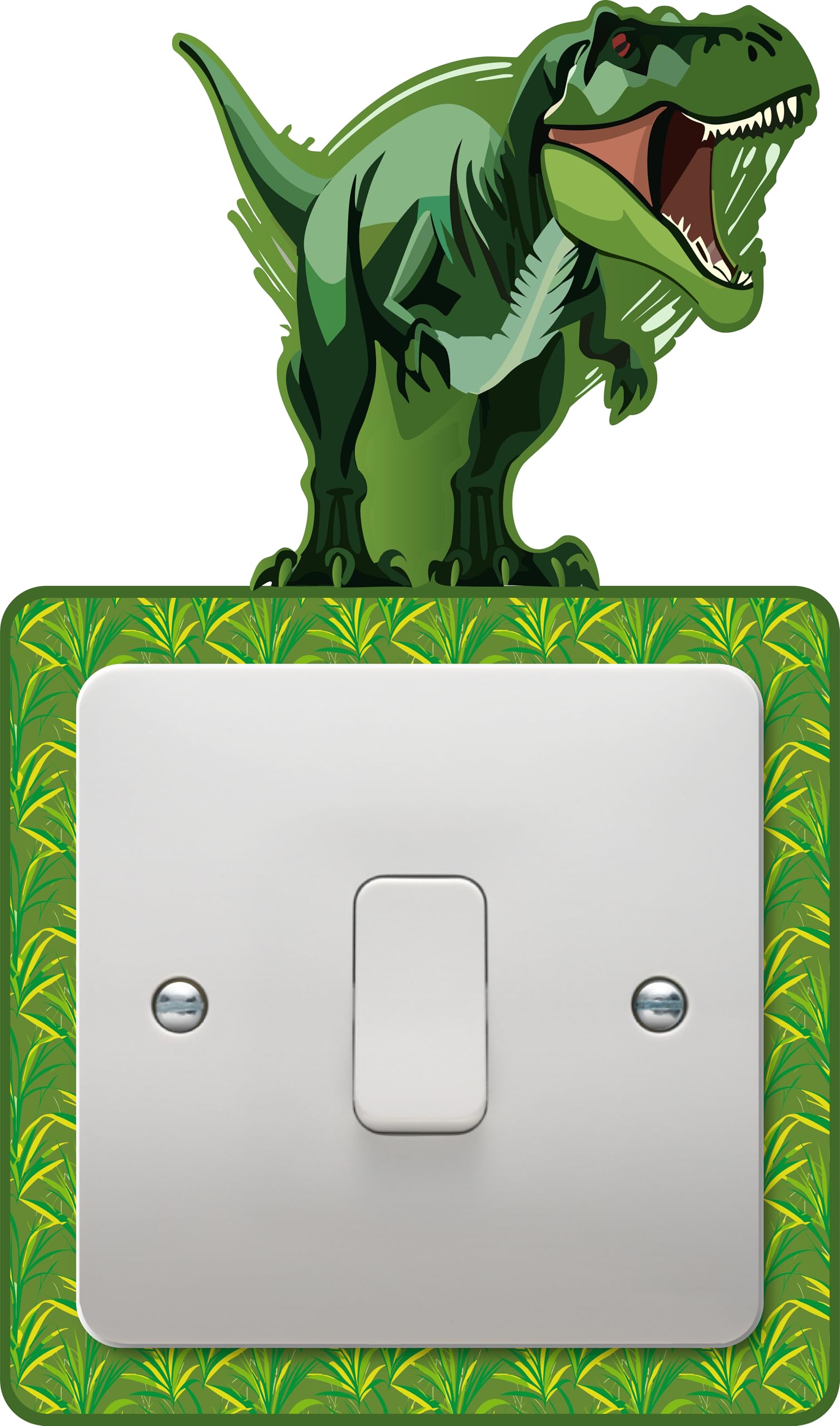 T-Rex Dinosaur Light Switch Sticker – Jungle Theme Decorative Vinyl Decal for Kids Bedrooms or Playrooms