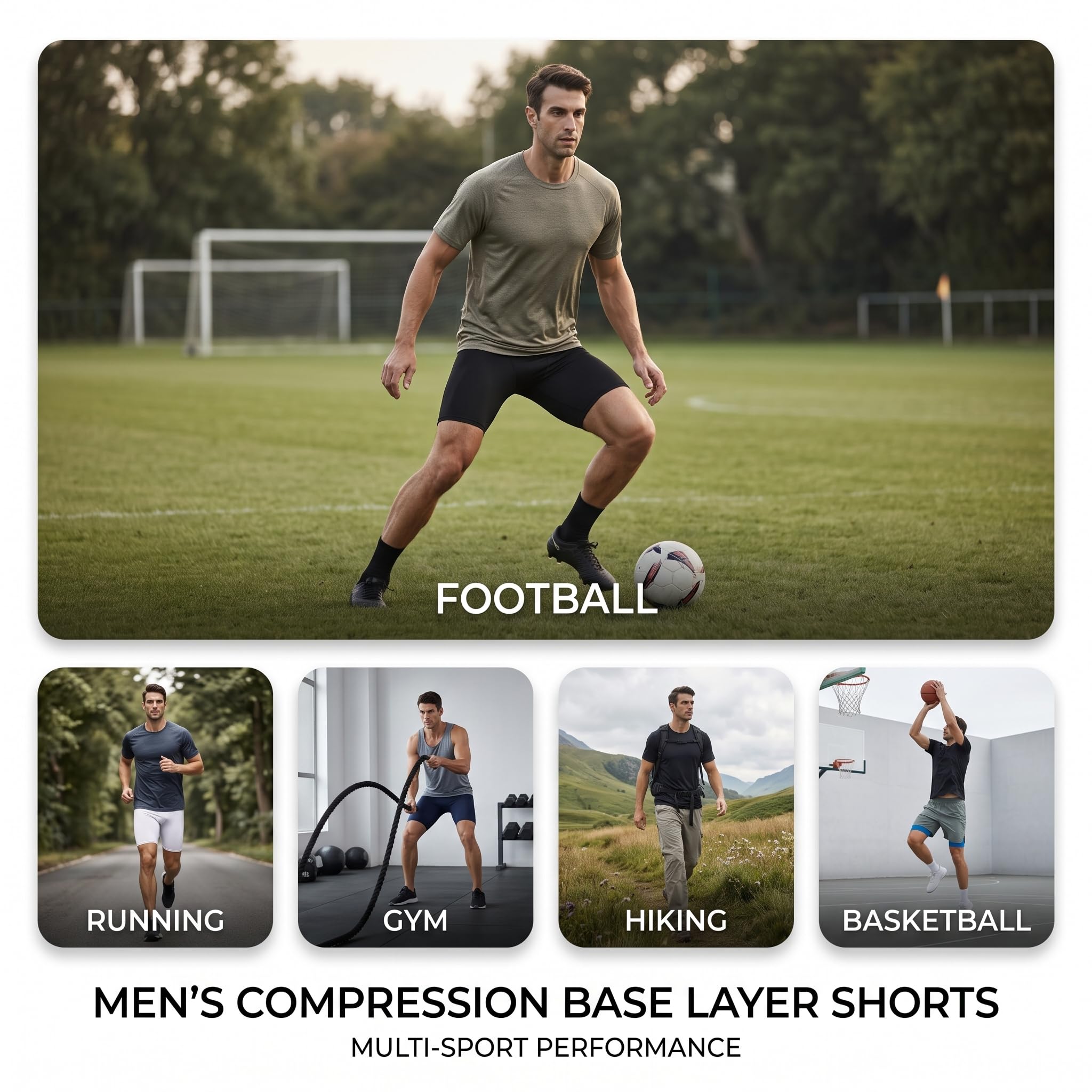 LANBAOSI 3 Pezzi Pantaloncini Compressione Uomo Pantaloncini Boxer Sportivi per Corsa Palestra Allenamento Sportivi Attillati ad Asciugatura Rapida e Traspiranti