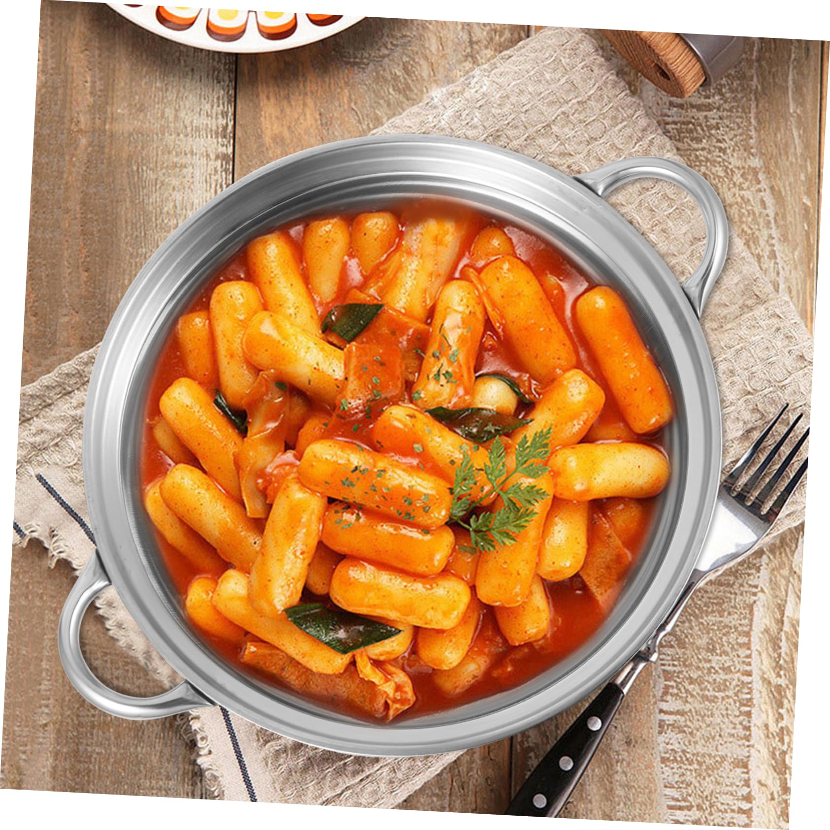 Amazon｜CIYODO ステンレス製中華鍋 薄型カバー付き ダブルハンドル