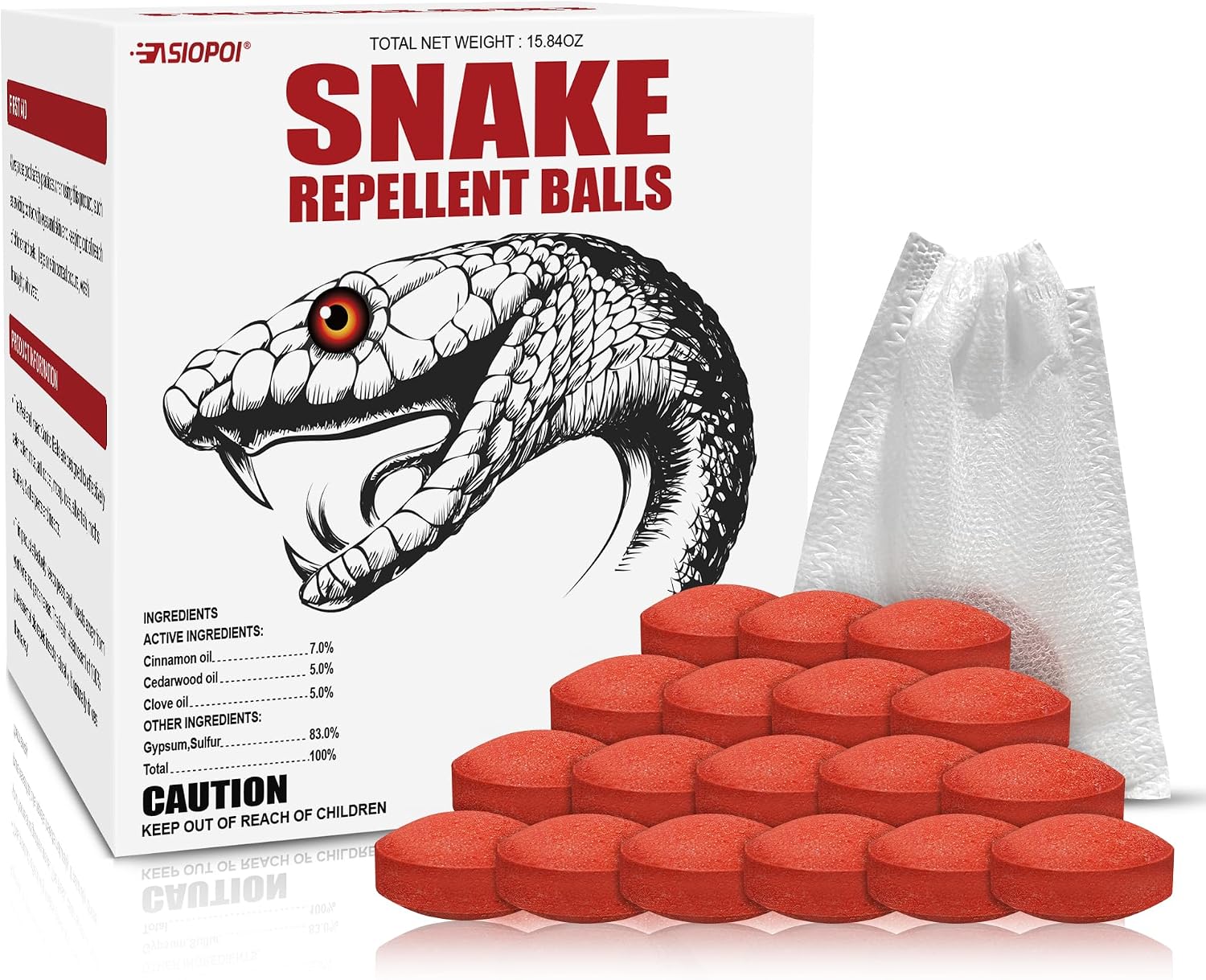 Snake Repellent Balls for Yard - Powerful Outdoor Protection | Pet & Child Safe | Natural Snake Deterrent for Home, Garden, Camping | Targets Copperhead & Rattlesnakes (18, 1 Count (Pack of 18))