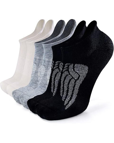 Busy Socks Merino Wool Compression Support Ankle Running Hiking Socks for Men Women, Soft Thick Cushion Tab Socks 3/6 Pairs