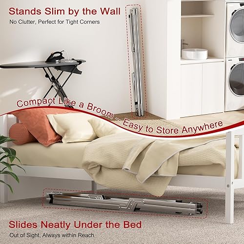 Miniatura 6 de Estante de secado de ropa, plegable de alta resistencia para uso en interiores y exteriores, acero inoxidable extensible de 50.4 a 78.7 pulgadas,