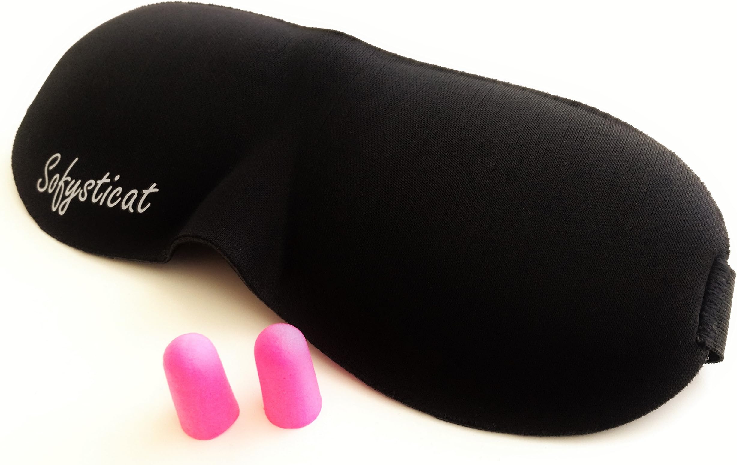 Sleep Mask & Ear Plugs - Best Sleeping Mask & Hearing Protection for Women & Men/Luxury Silky 3D Contoured Breathable Cute Eye Mask also for Travel, Yoga, Migraine/Blocks Light/Sound muffling plugs