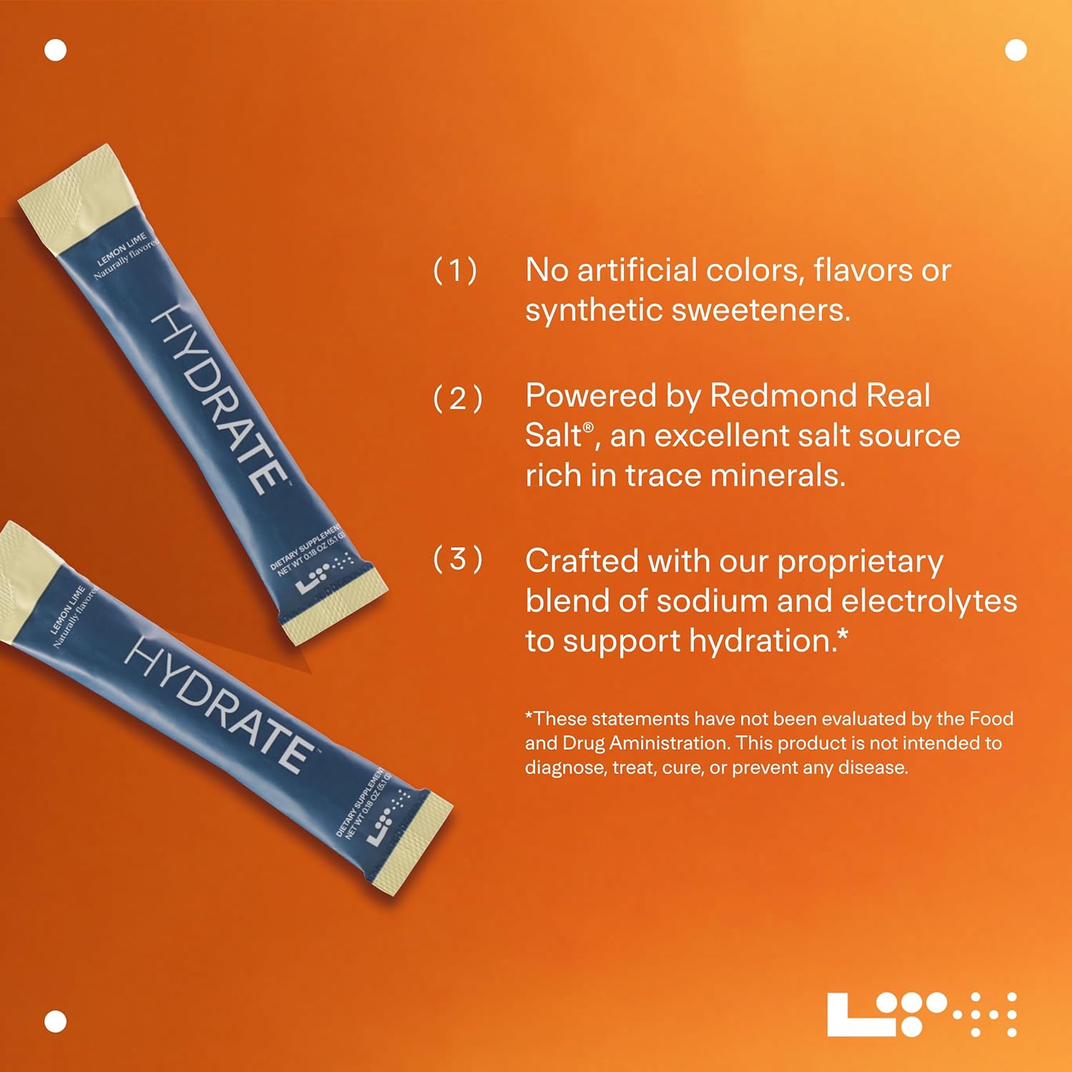 LTH Hydrate Hydration Mix - Trusted by Life Time Members - NSF Certified for Sport - Electrolyte Powder - Plant-Based, Non-GMO, Gluten Free - 15 Single-Serve Packets (Lemon Lime) - Image 5