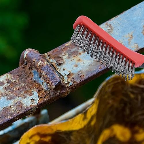 Miniatura 4 de Juego de cepillos de alambre para raspar, agarre suave para el óxido, la suciedad y la limpieza de pintura con limpieza profunda (14, 14 piezas, 5