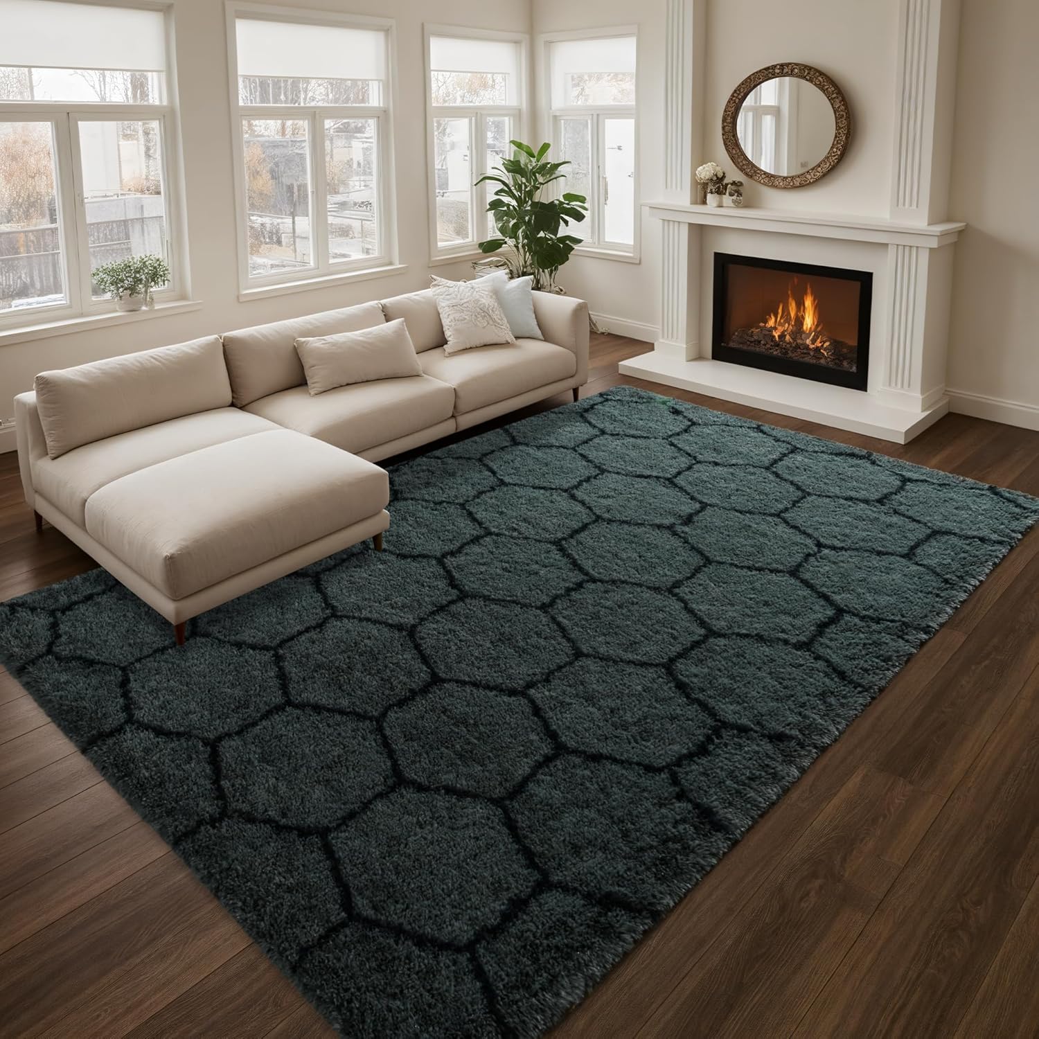 fluffy 6x9 area rugs for bedroom living room,thick shag throw floor carpet,soft shaggy bedside non-slip rug dusk gery? dusk gery? 6' x 9' (rectangular)