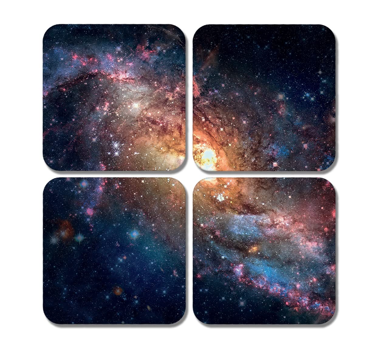 4 x Square Space Coasters - Black Hole Stars Solar System Nebula Milky Way Set Theme Gift #78452
