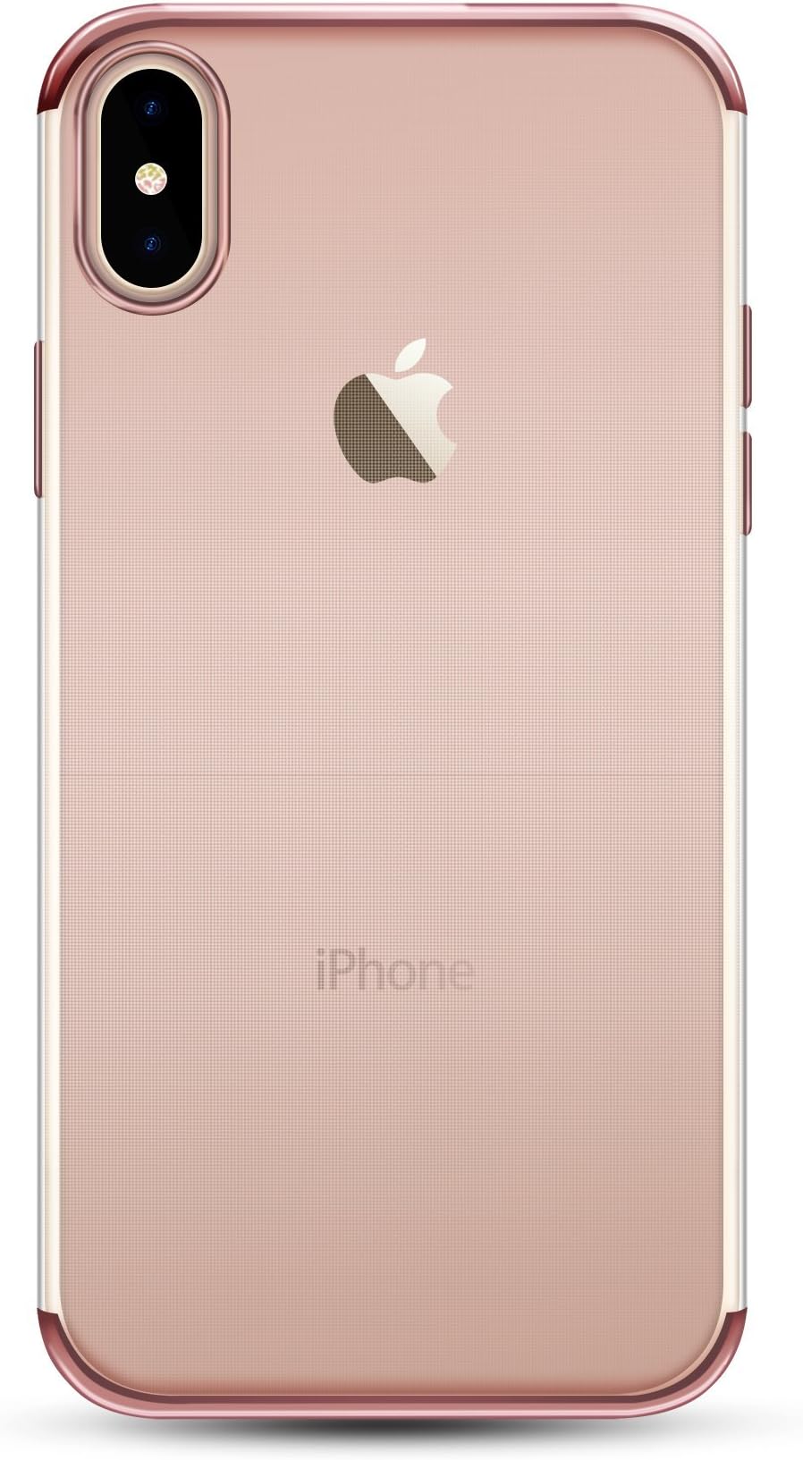 case luxury for apple iphone X case cover crystal 360 full protection front back coque thin original glass coque for iPhone X case (Rose)