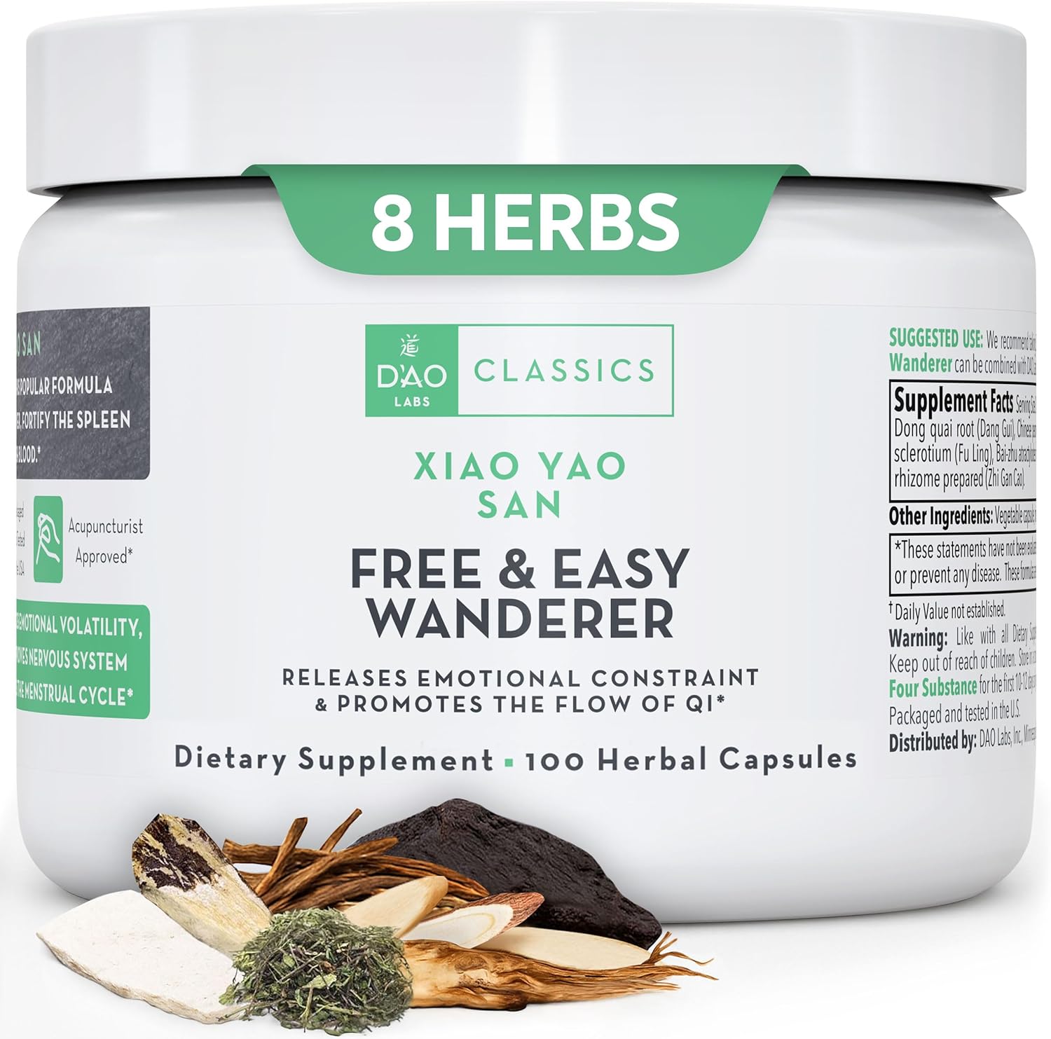 D’AO Labs Free & Easy Wanderer - Xiao Yao San - Herbal Capsules. 100 Herbal Capsules