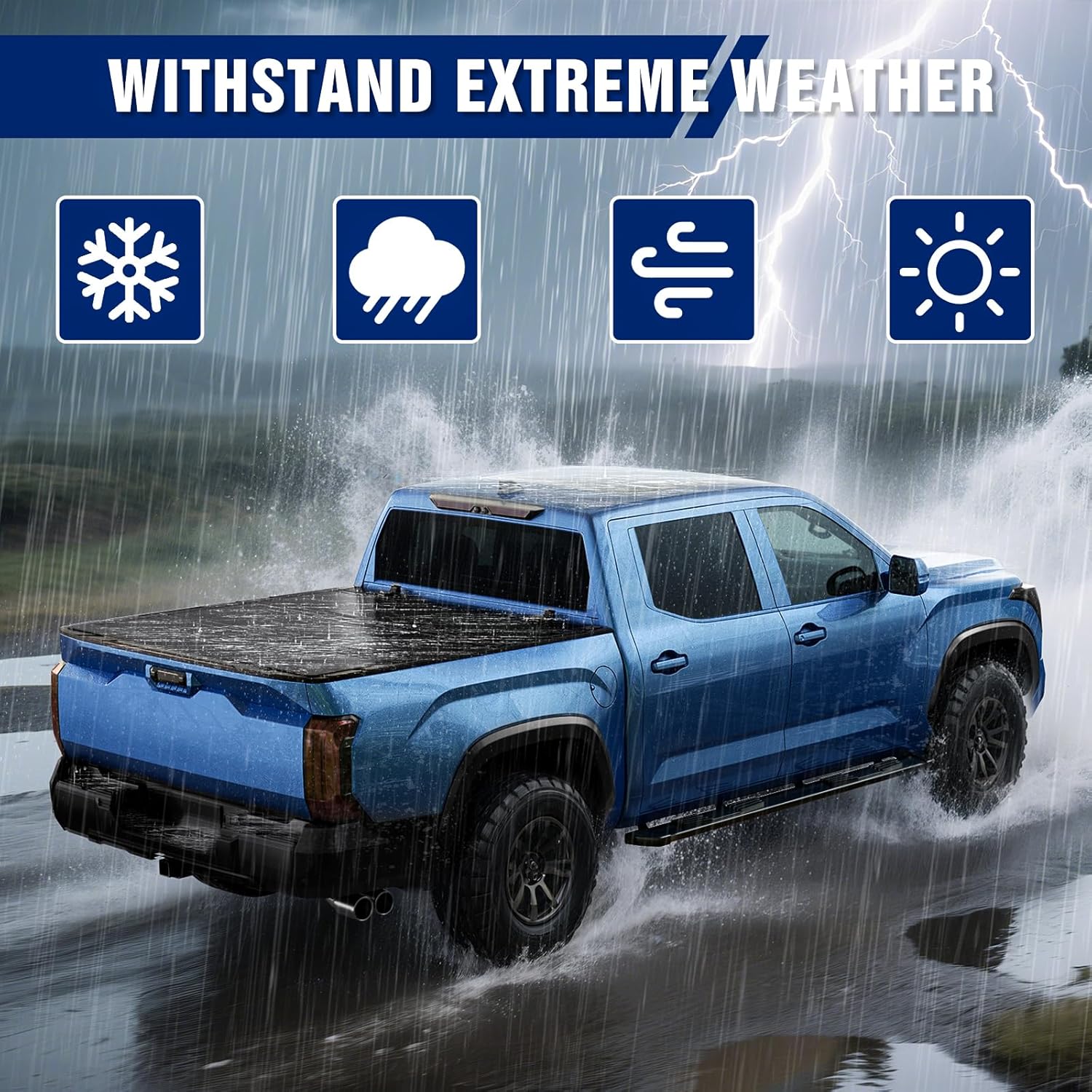 Low Profile Flip Up Truck Bed Tonneau Cover for 2022-2026 Toyota Tundra 5' 6" Bed w/OE Rail System (66.7")