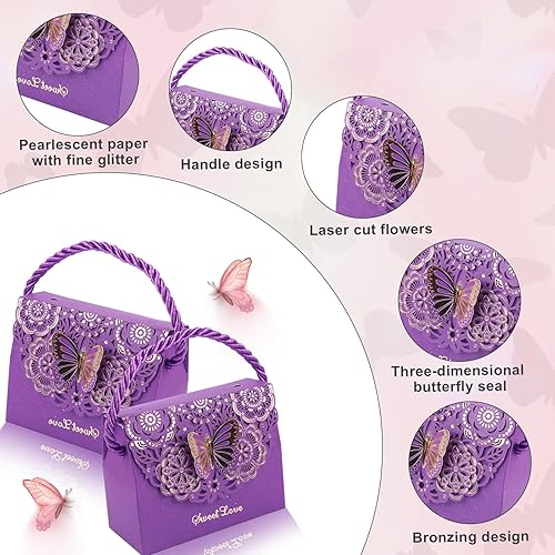 Miniatura 4 de 50 bolsas de regalo para bolso, bolsas de regalo de mariposa para recuerdos de fiesta, bolsas de regalo de fiesta, bolsas de regalo, cajas de regalo
