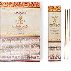 YOGATERIA Incenso Indiano Massala Sândalo Natural Orgânico Goloka 12 caixinhas (12 caixinhas)