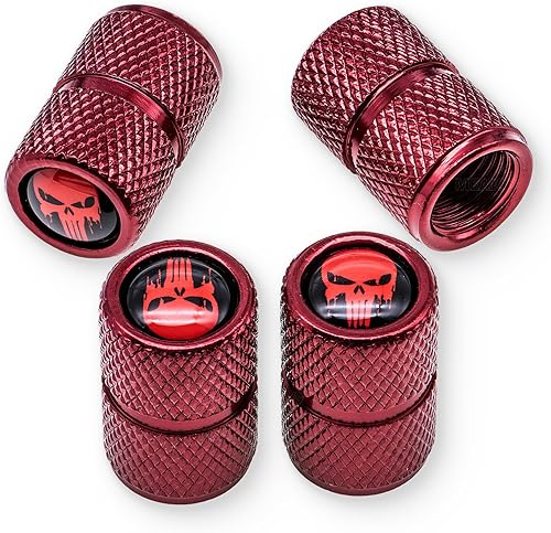 MEAJOO 4 tapones de válvula de neumático de calavera, tapones universales de aleación de aluminio con anillo de goma O, compatibles con automóviles, MEAJOO 4 tapones de válvula de neumático de calavera, tapones universales de aleación de aluminio con anillo de goma O, compatibles con automóviles,