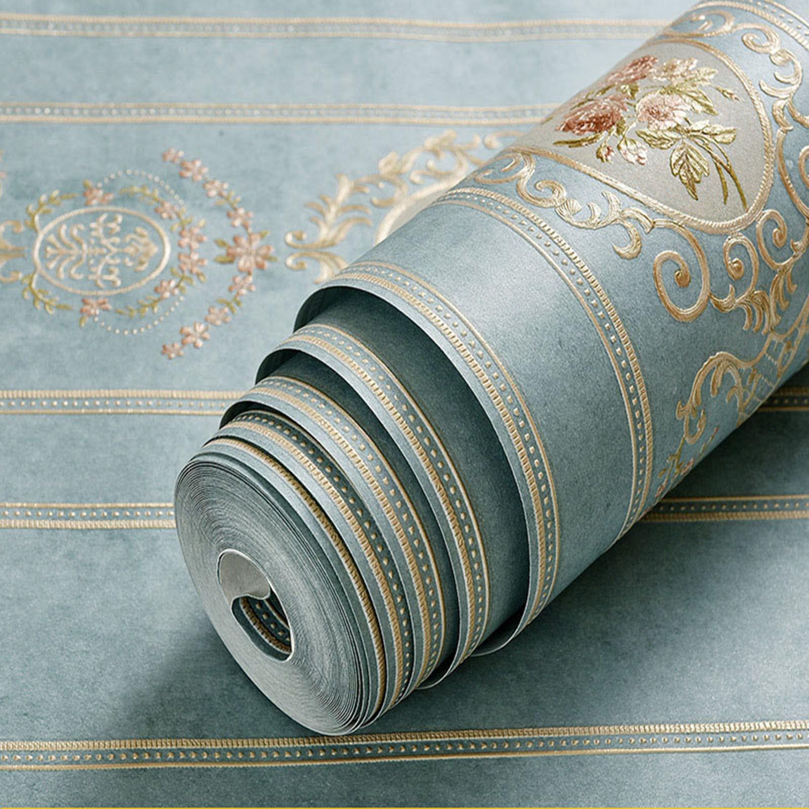 Papel Pintado Autoadhesivo Floral En Relieve - Estilo Vintage, Despegar Y Pegar, 0.53 M X 5 M