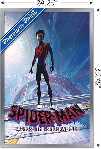 Miniatura 3 de Trends International Marvel Spider-Man Across The Spider-Verse - Póster de Miles Morales de una hoja, 22.37 x 34.00 pulgadas, versión enmarcada