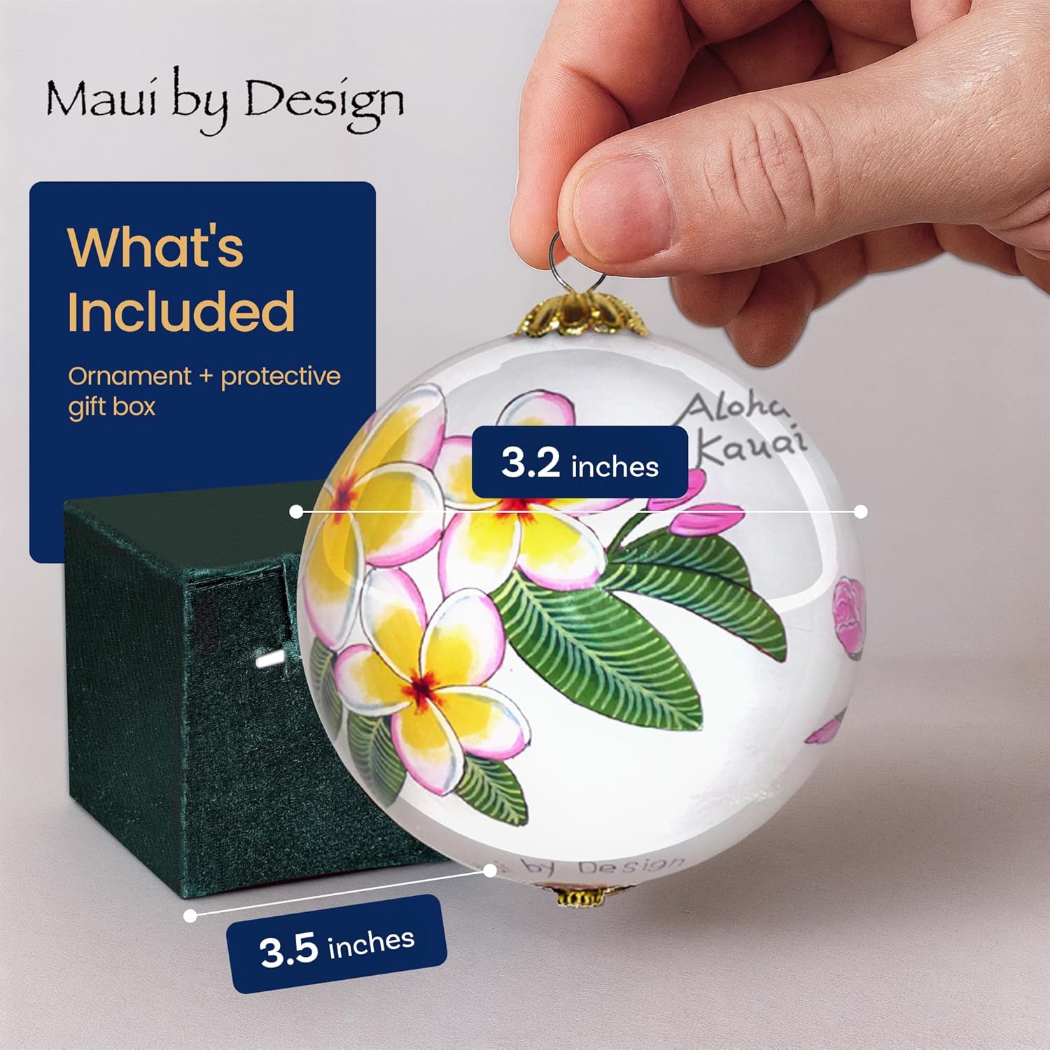 Collectible Hawaiian Hibiscus and Plumeria Christmas Ornament Kauai PH/K - Image 2