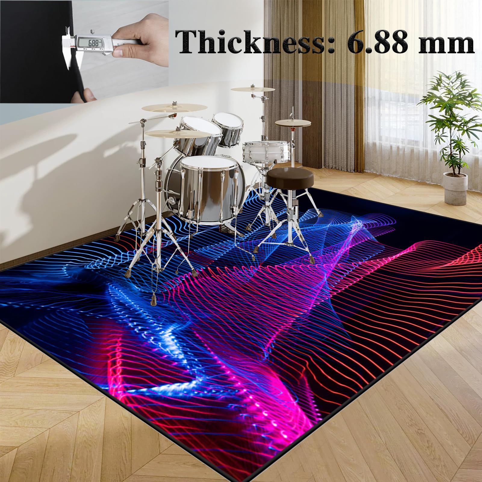 Elektroniczna bateria dywan, maty wodne 110 x 80 cm dywaniki antypoślizgowe bębny, dywaniki bębnowe maty bębnowe do elektronicznych zestawów perkusyjnych i innych dywanów