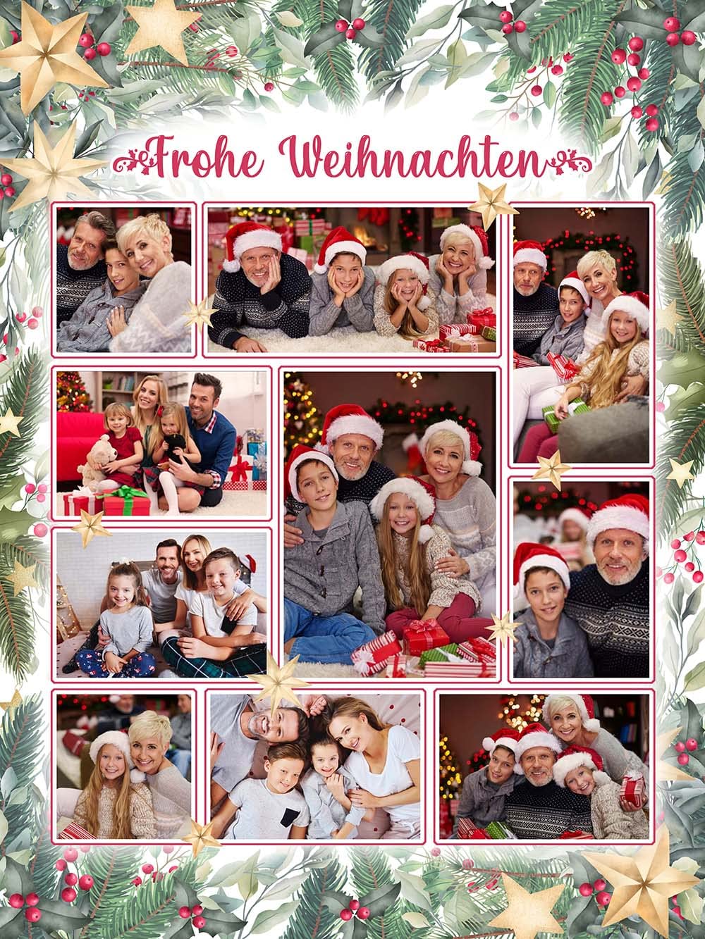 Ferocity Personalisierte Foto Decke mit Eigenem Foto; Super Weiche Extra Gemütliche Kuscheldecke zu Frohe Weihnachten 150x200 cm; Sofadecke Collage mit Wünschen oder Gedichten [081]