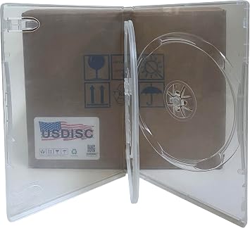USDISC DVD Cases Standard 14mm Economy, Triple 3 Disc, Clear, Pack of 10