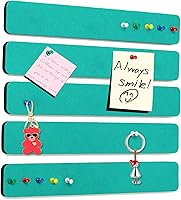 Vista 12 de Paquete de 5 Tiras de Tablón de Anuncios de Fieltro con Barras para Dormitorios, Oficinas, Decoración de Pared del Hogar, Tablero de Anuncios