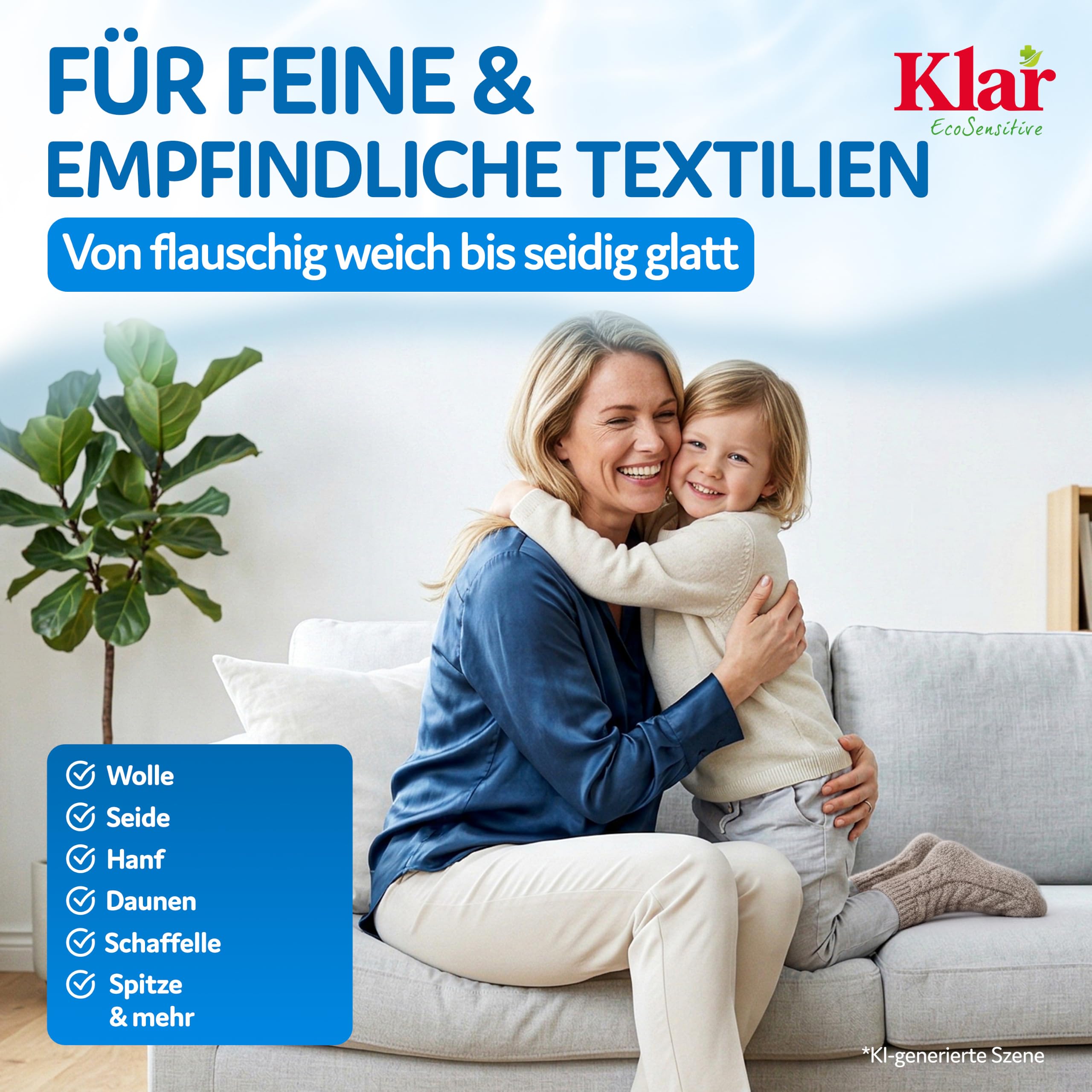 Klar EcoSensitive Waschmittel Feines & Wolle SENSITIV, 12x 500ml - Ohne Duft